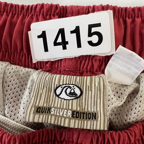 Quiksilver Edition Red Floral Lined Swim Trunks - Men's Size Medium - Picture 12 of 12